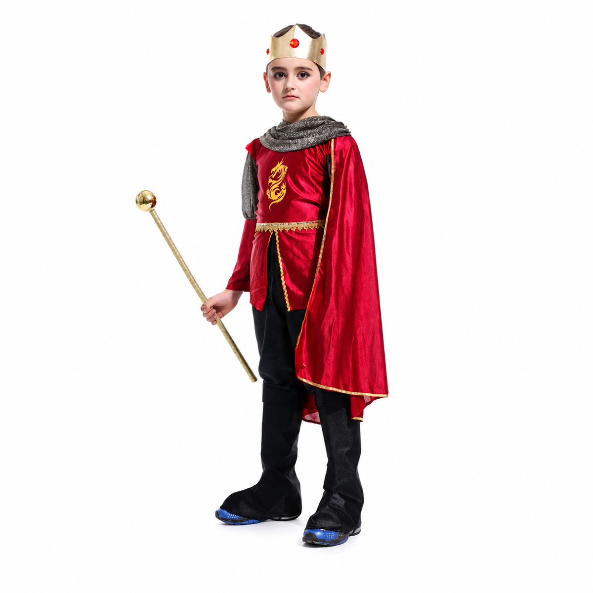Boys Royal King Halloween Costume – Classic Cape & Crown Set - product image 5