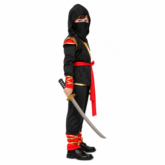 Boys Black Gold Ninja Halloween Costume - product image 2
