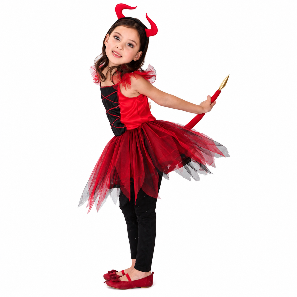 Girls Pretty Red Devil Halloween Costume - product image 6