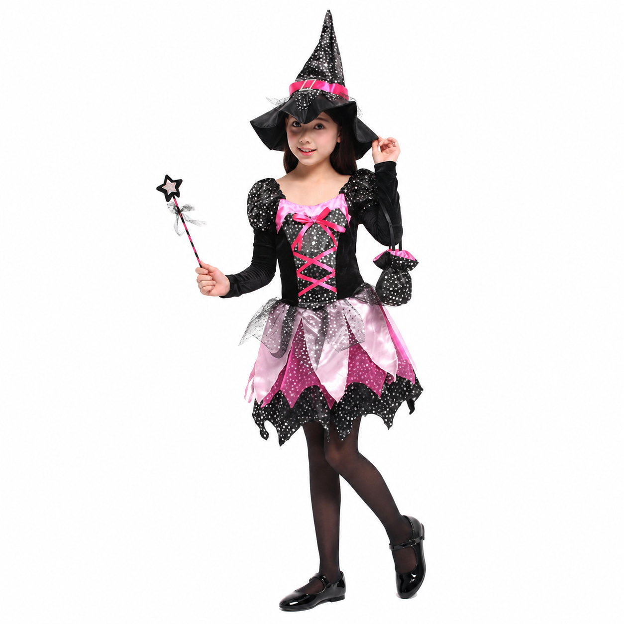Girls Sparkly Magic Witch Halloween Costume - product image 5