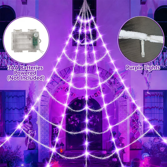 16 Ft (5 m) Light-Up Triangular Spider Web Halloween Decoration