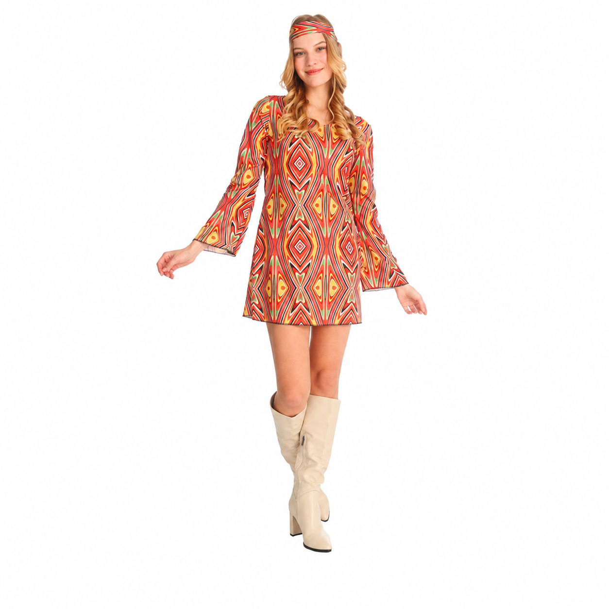 Women's 80s Colorful Dress Halloween Costume - product image 2