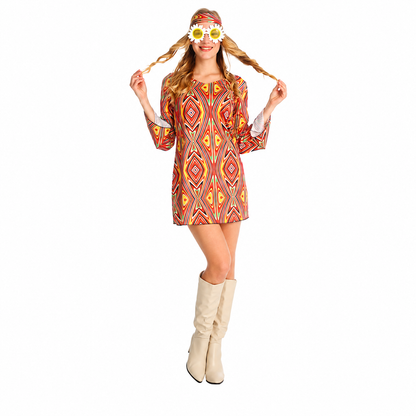 Women's 80s Colorful Dress Halloween Costume - product image 3