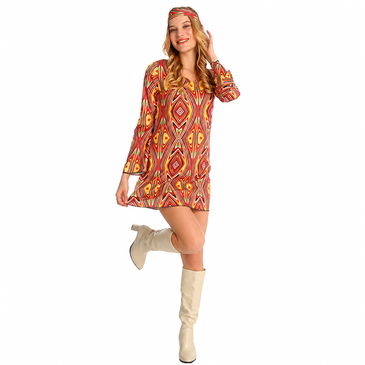 Women's 80s Colorful Dress Halloween Costume - product image 1