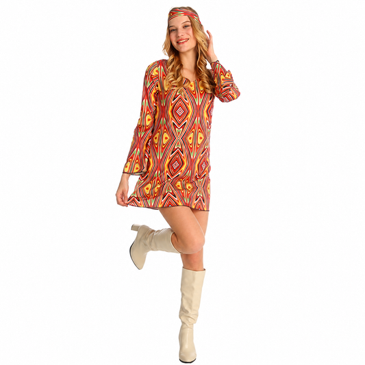 Women's 80s Colorful Dress Halloween Costume - product image 1