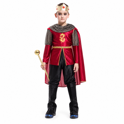 Boys Royal King Halloween Costume – Classic Cape & Crown Set - product image 3