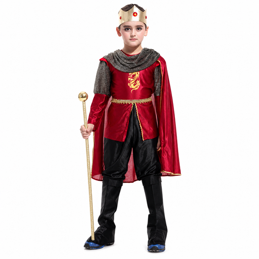 Boys Royal King Halloween Costume – Classic Cape & Crown Set - product image 1
