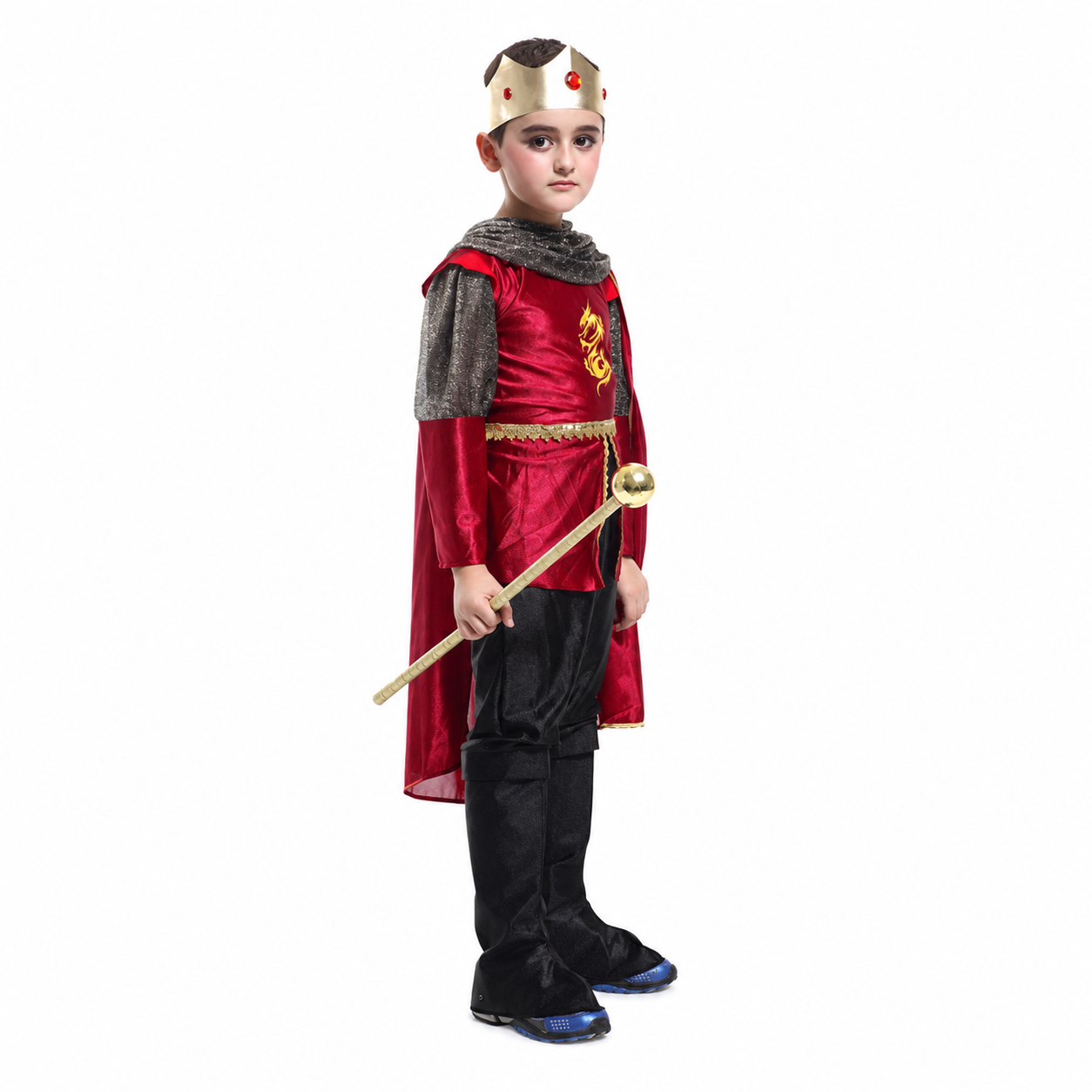 Boys Royal King Halloween Costume – Classic Cape & Crown Set - product image 4