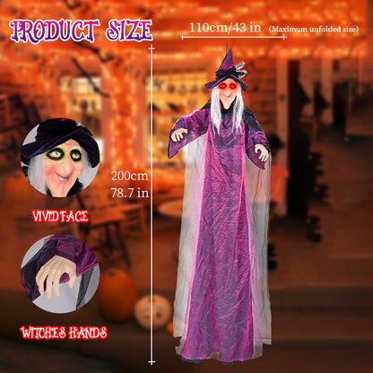 Life-Size Sound-Activated Witch with Moving Mouth, Light-Up Eyes & Sound