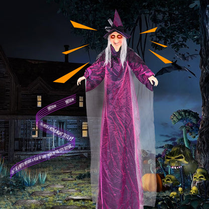Life-Size Sound-Activated Witch with Moving Mouth, Light-Up Eyes & Sound
