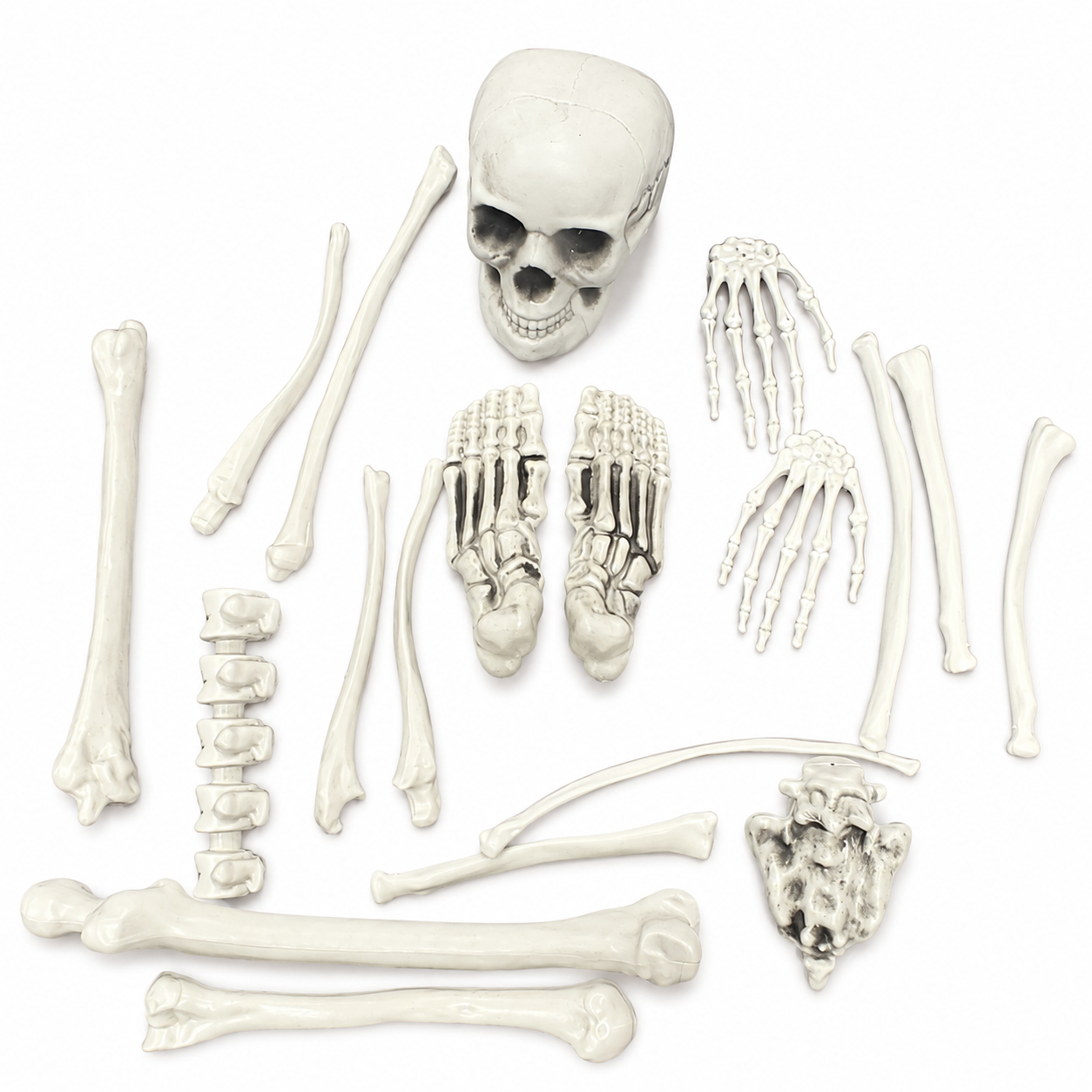 Skeleton Bone Decoration Set – Halloween Graveyard Bones with Mesh Storage Bag