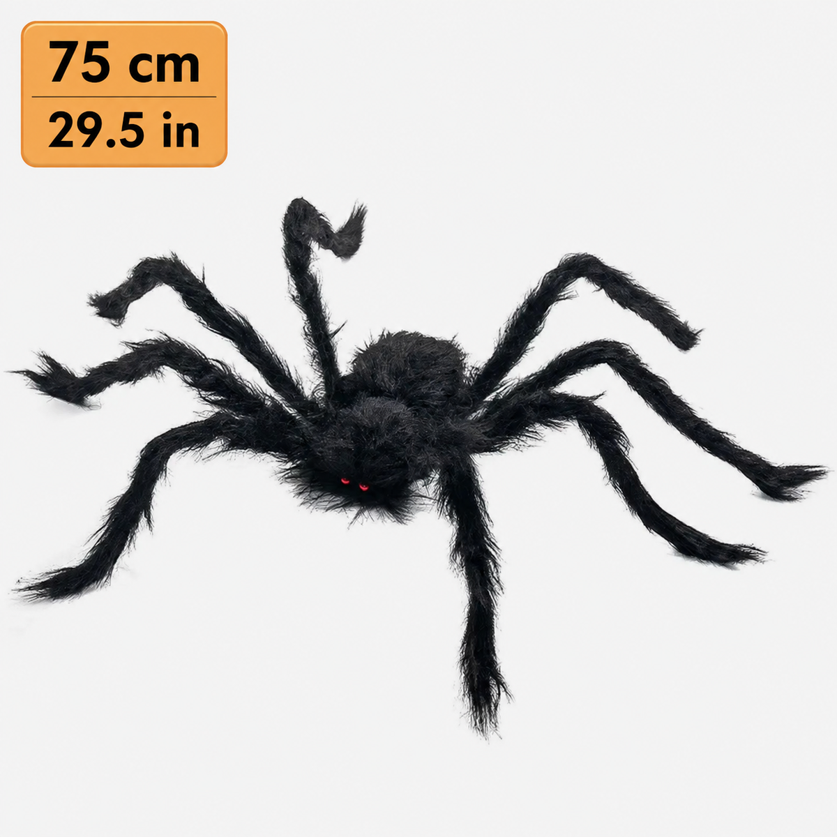 Black fuzzy spider Halloween decoration – 75 cm (29.5 in)