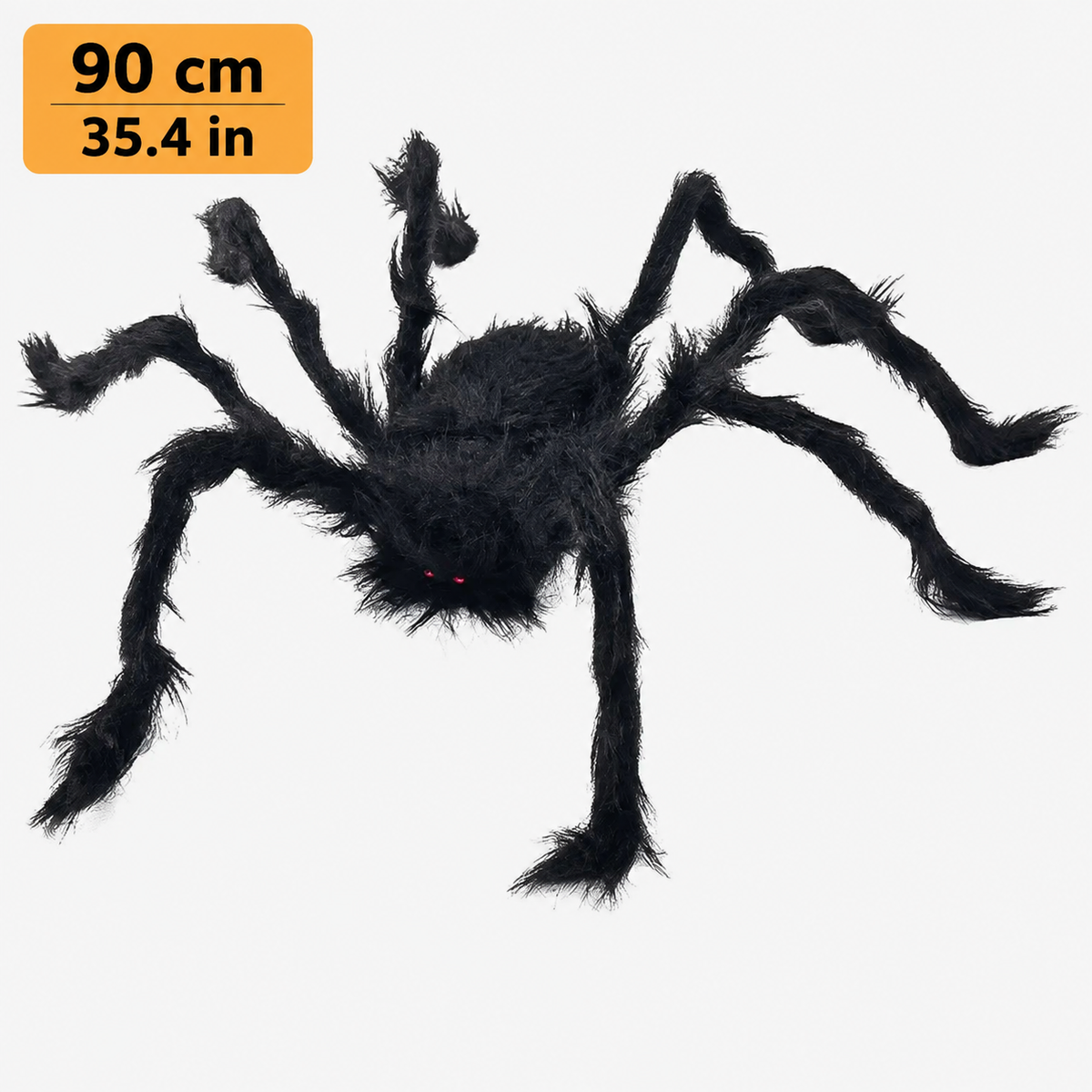 Black fuzzy spider Halloween decoration – 90 cm (35.4 in)