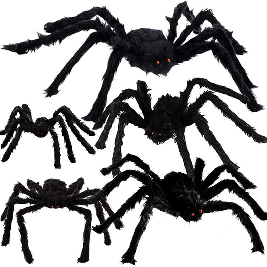 Black Fuzzy Spider Halloween Decoration