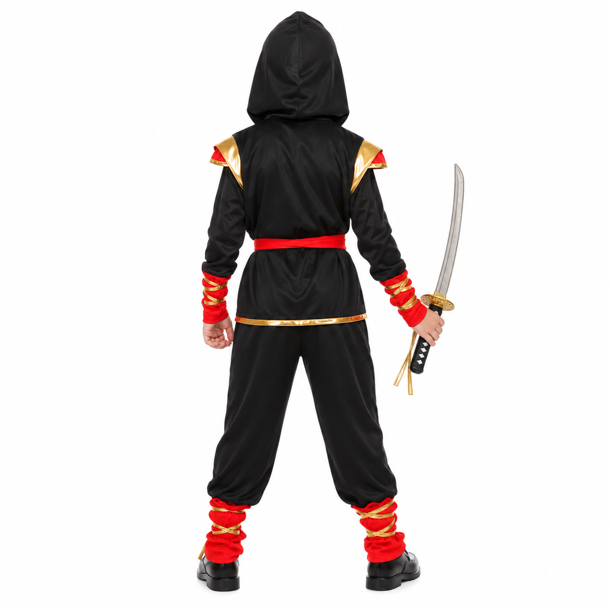 Boys Black Gold Ninja Halloween Costume - product image 3