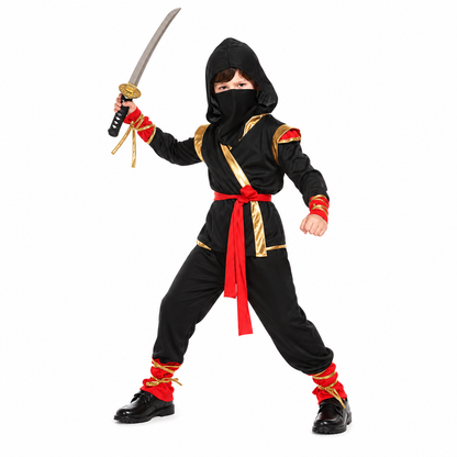 Boys Black Gold Ninja Halloween Costume - product image 4