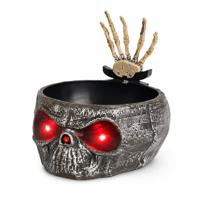 Pumpkin Candy Bowl with Popping Hand – Halloween Prank Prop with Light-Up & Sound Effects, Battery-Operated - product image 3