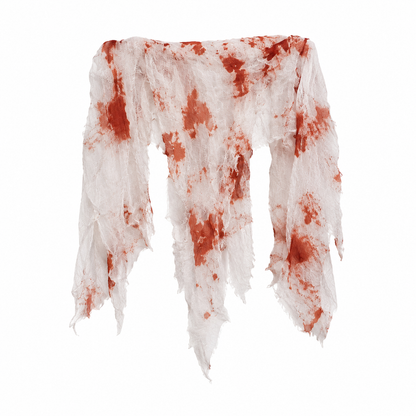 Bloody Gauze Cloth Drape – Tattered Halloween Fabric Decoration with Blood Stains - product image 1