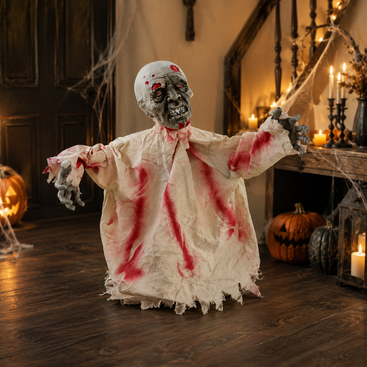 Large Swaying Ghost – Sound-Activated Halloween Prop with Light-Up & Sound Effects, Battery-Operated - product image 8