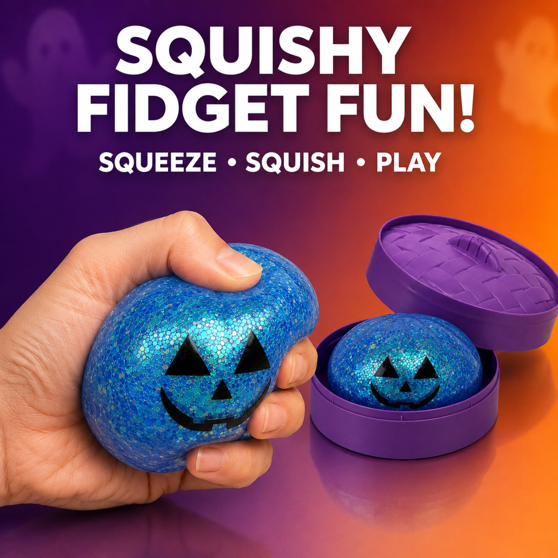 Pumpkin squishy designed for squeeze and fidget play