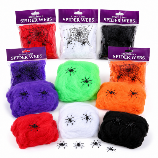 Spider Web Cotton with Mini Spiders Halloween Decoration - product image 1