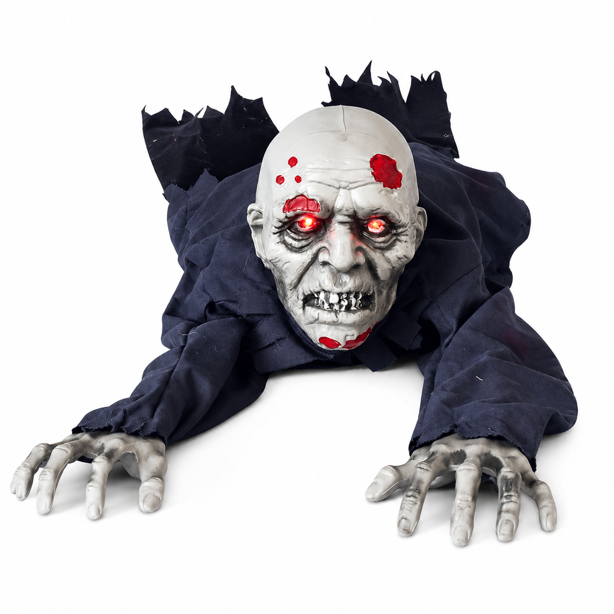 Sound-Activated Crawling Ghost in Grey Robe with Lights – Halloween Prop