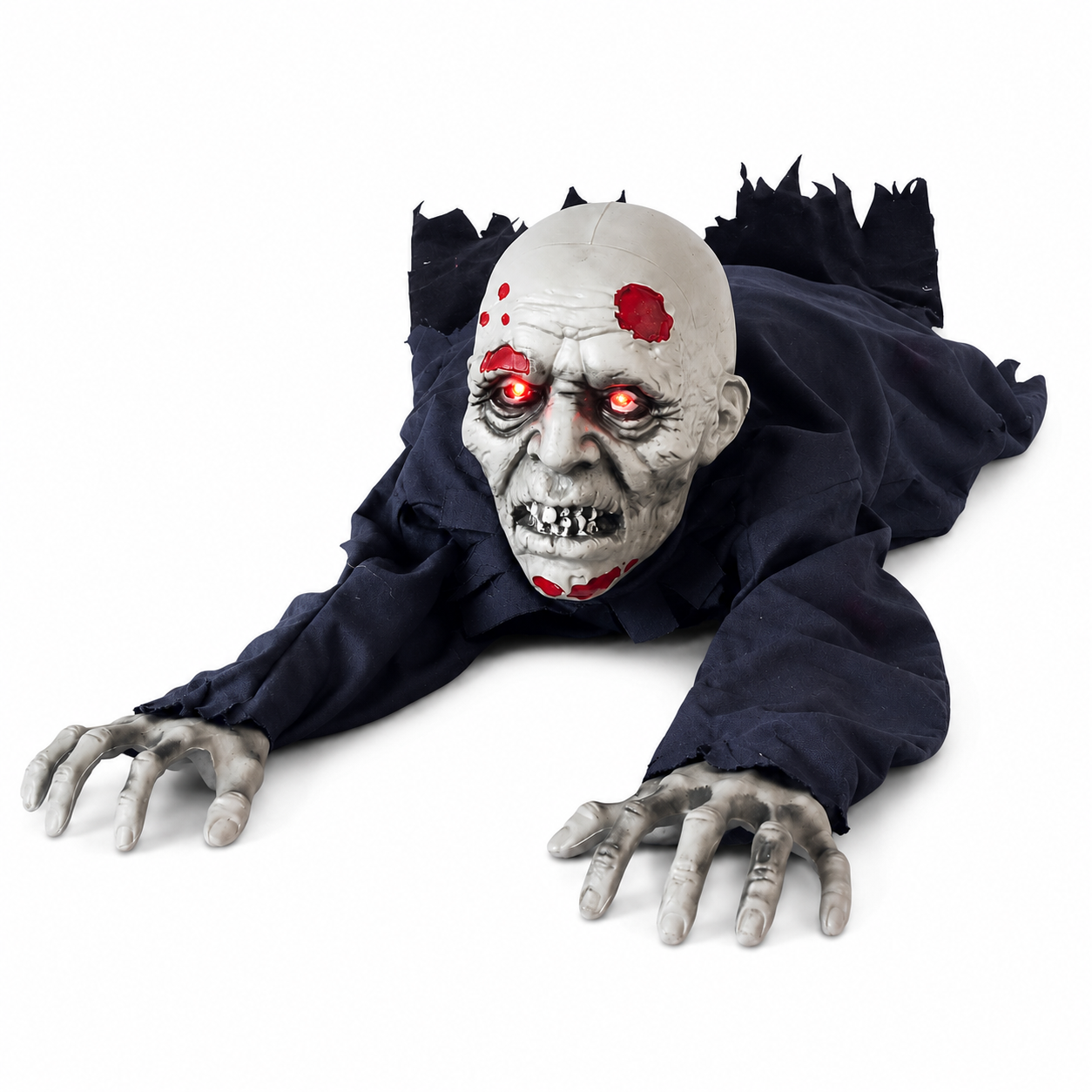 Sound-Activated Crawling Ghost in Grey Robe with Lights – Halloween Prop – alternate product view 4