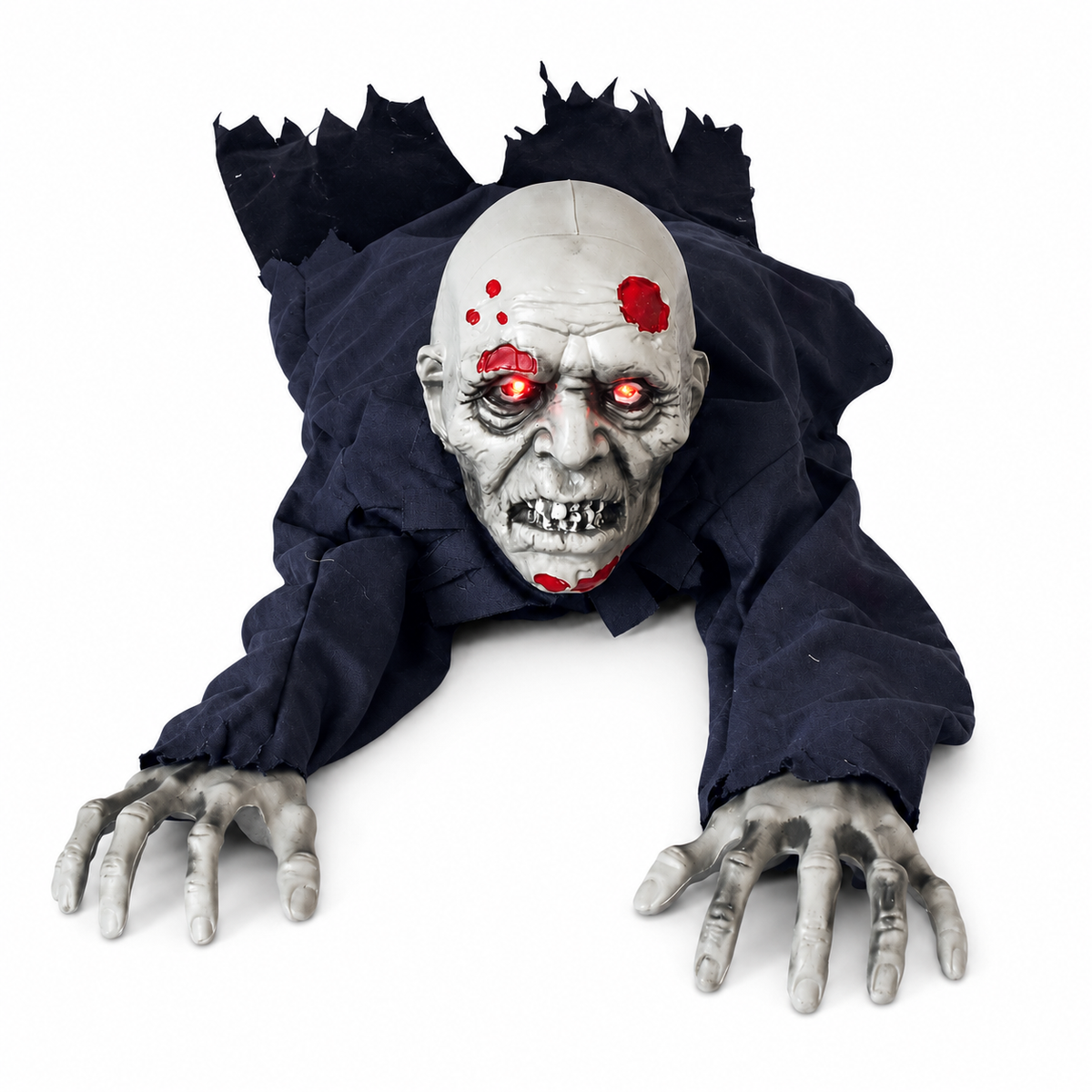 Sound-Activated Crawling Ghost in Grey Robe with Lights – Halloween Prop – alternate product view 6