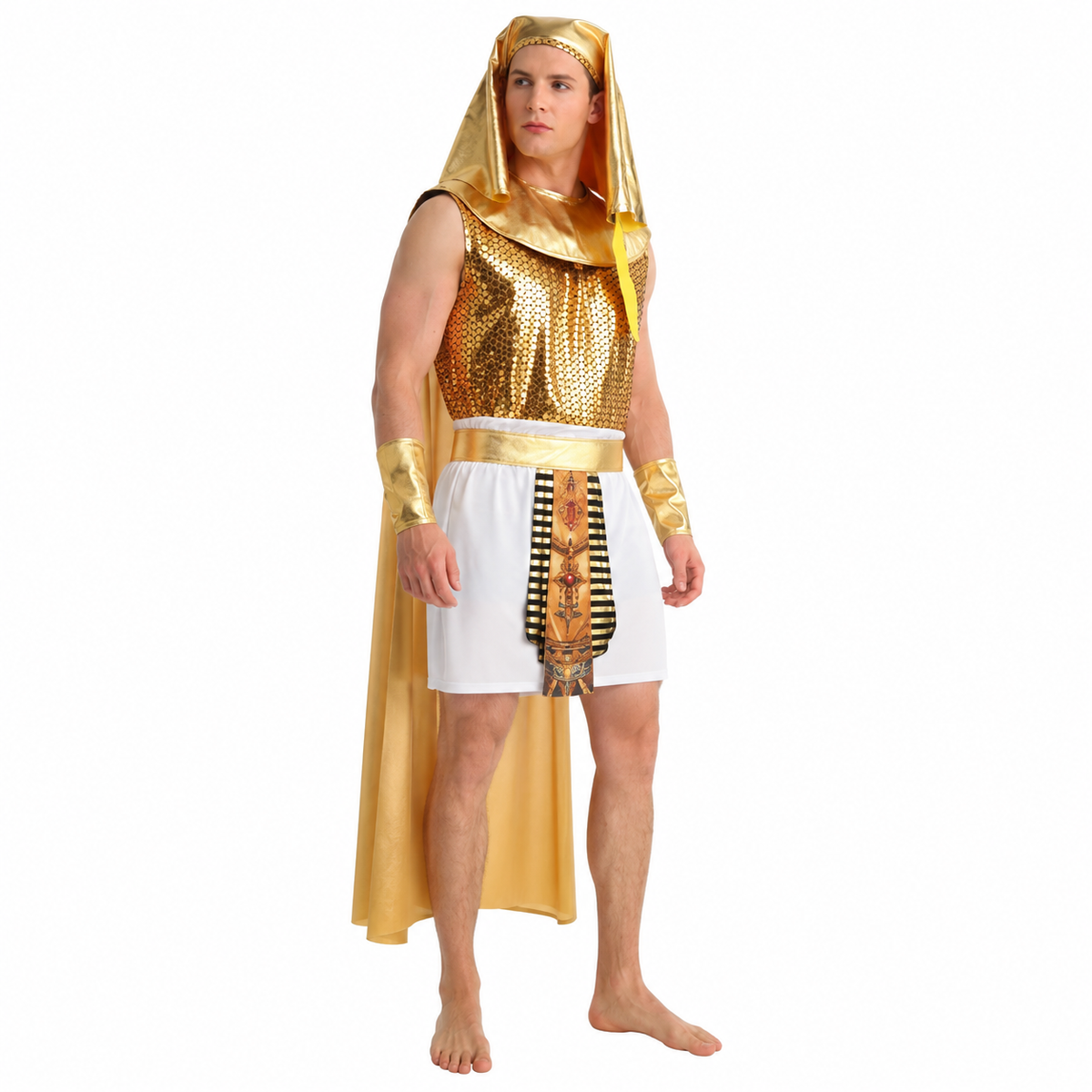 Men's Shiny Gold Warrior Halloween Costume - product image 2