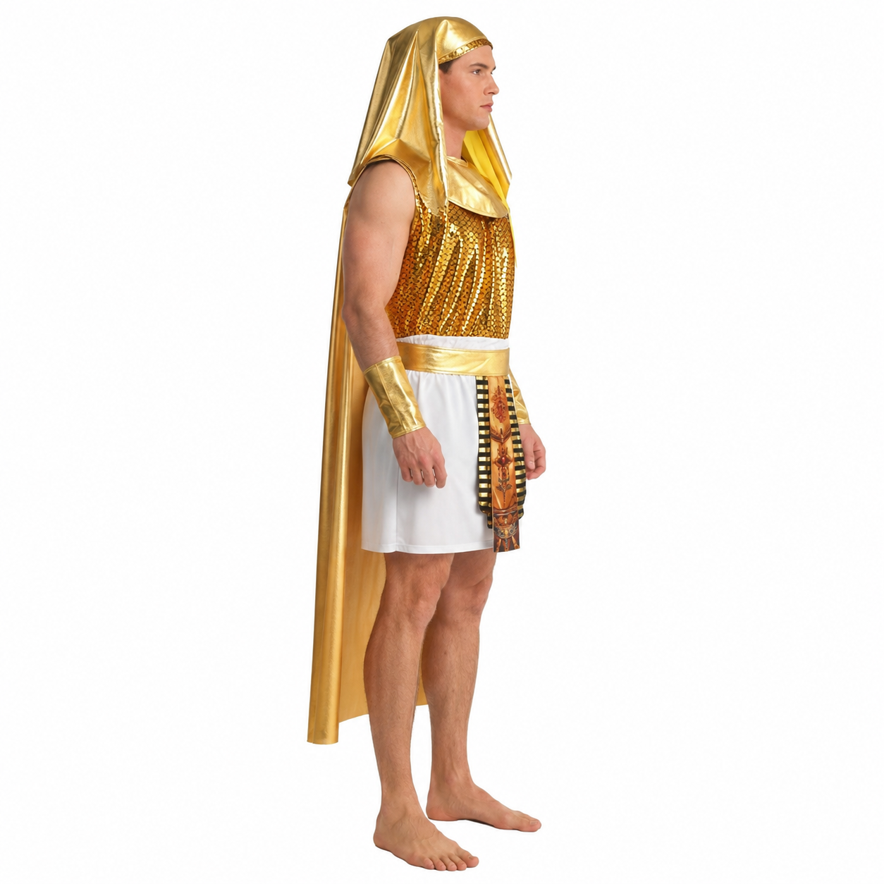 Men's Shiny Gold Warrior Halloween Costume - product image 3