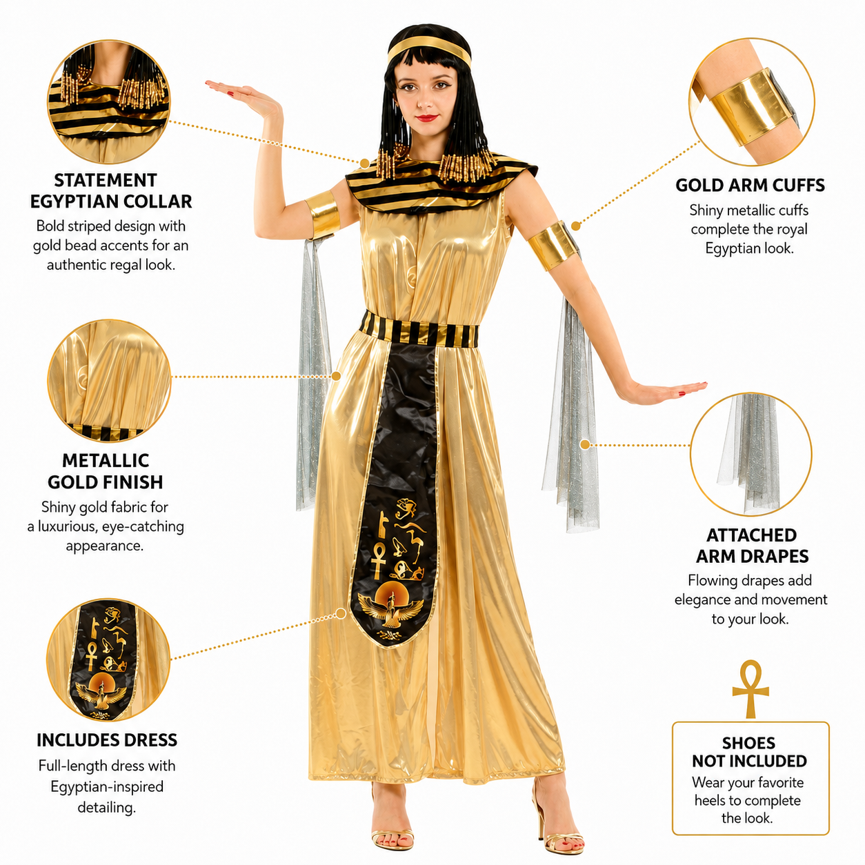 Women's Egyptian Queen Dress Halloween Costume - product image 5