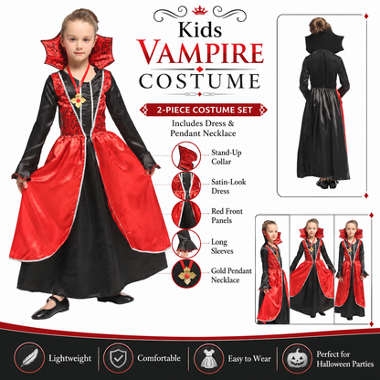 Girls Elegant Vampire Princess Halloween Costume - product image 2