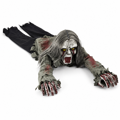 Sound-Activated Long-Haired Crawling Ghost with Lights – Halloween Prop – alternate product view 3