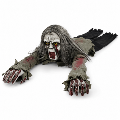Sound-Activated Long-Haired Crawling Ghost with Lights – Halloween Prop – alternate product view 4