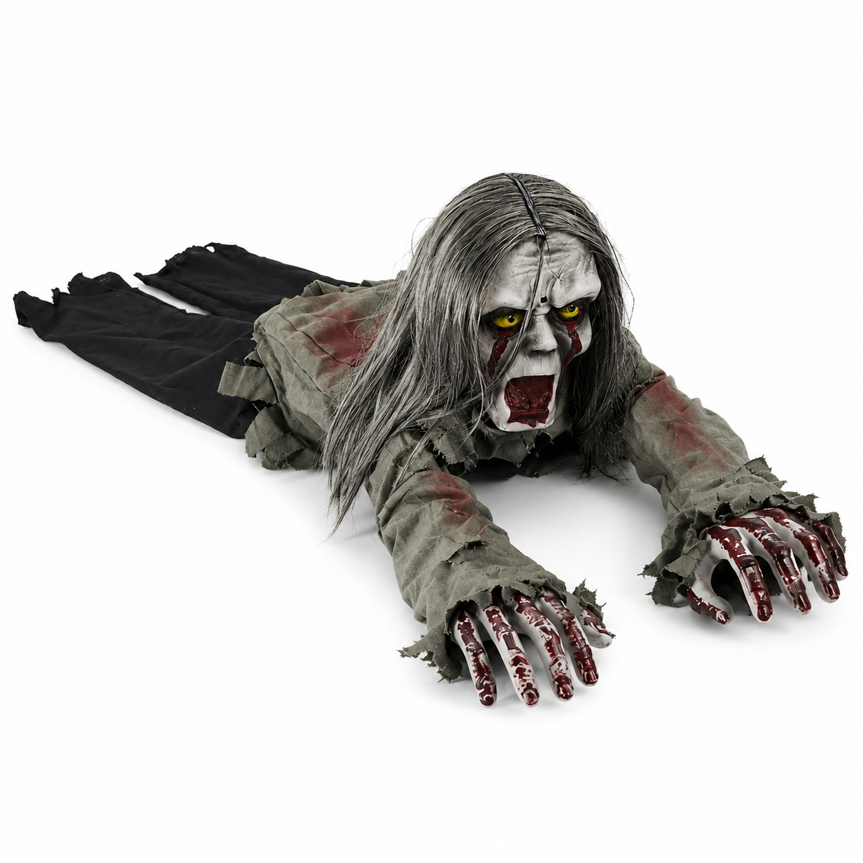 Sound-Activated Long-Haired Crawling Ghost with Lights – Halloween Prop – alternate product view 5