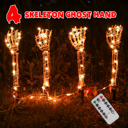 Four Hands Orange-Purple Color-Change Stake Set Halloween Decoration - product image 1