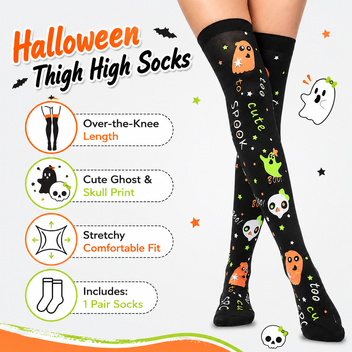 Halloween Printed Costume Tights - Spooky Designs - product image 8