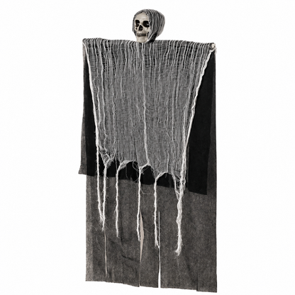 Hanging Skull Ghost with Tattered Gauze – Halloween Indoor Decoration - product image 1