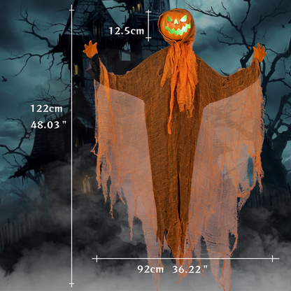 Hanging Rotating-Head Pumpkin Ghost Halloween Decoration - product image 2