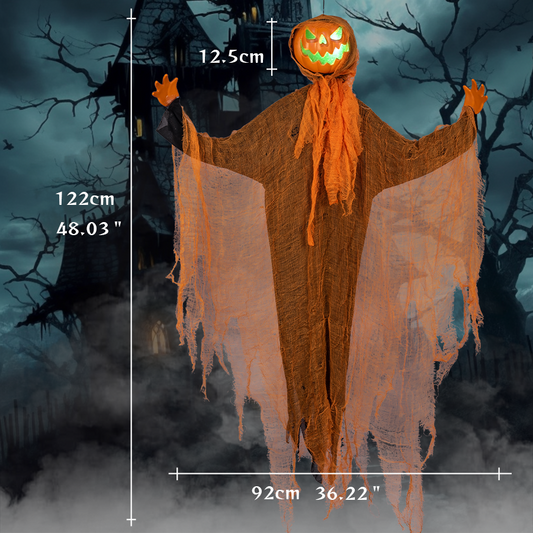 Hanging Rotating-Head Pumpkin Ghost Halloween Decoration - product image 2