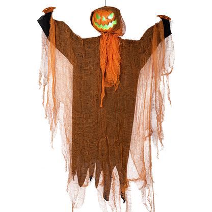 Hanging Rotating-Head Pumpkin Ghost Halloween Decoration - product image 1