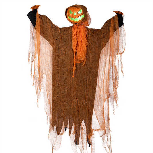 Hanging Rotating-Head Pumpkin Ghost Halloween Decoration - product image 1