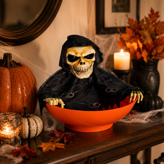 Halloween Candy Bowl – Light-Sensing Light-Up Prop with Sound Effects, Battery-Operated - product image 2