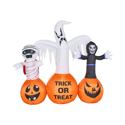 Cheerova 7.9 ft Pumpkin & Three Ghosts Inflatable Halloween Decoration - product image 1