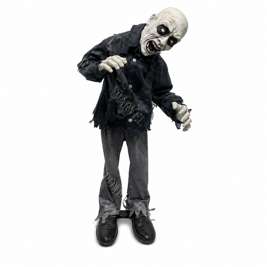 37 In Swaying Zombie with Head Motion & Sound – Tabletop Halloween Prop – alternate product view 1