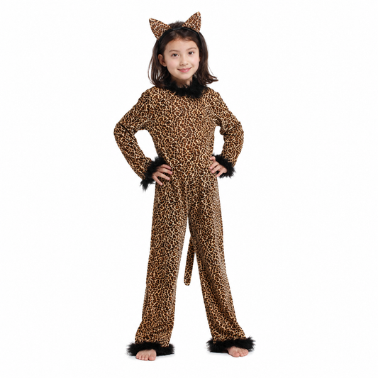 Girls Playful Leopard Girl Halloween Costume - product image 1