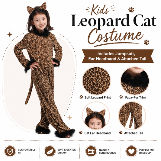 Girls Playful Leopard Girl Halloween Costume - product image 2