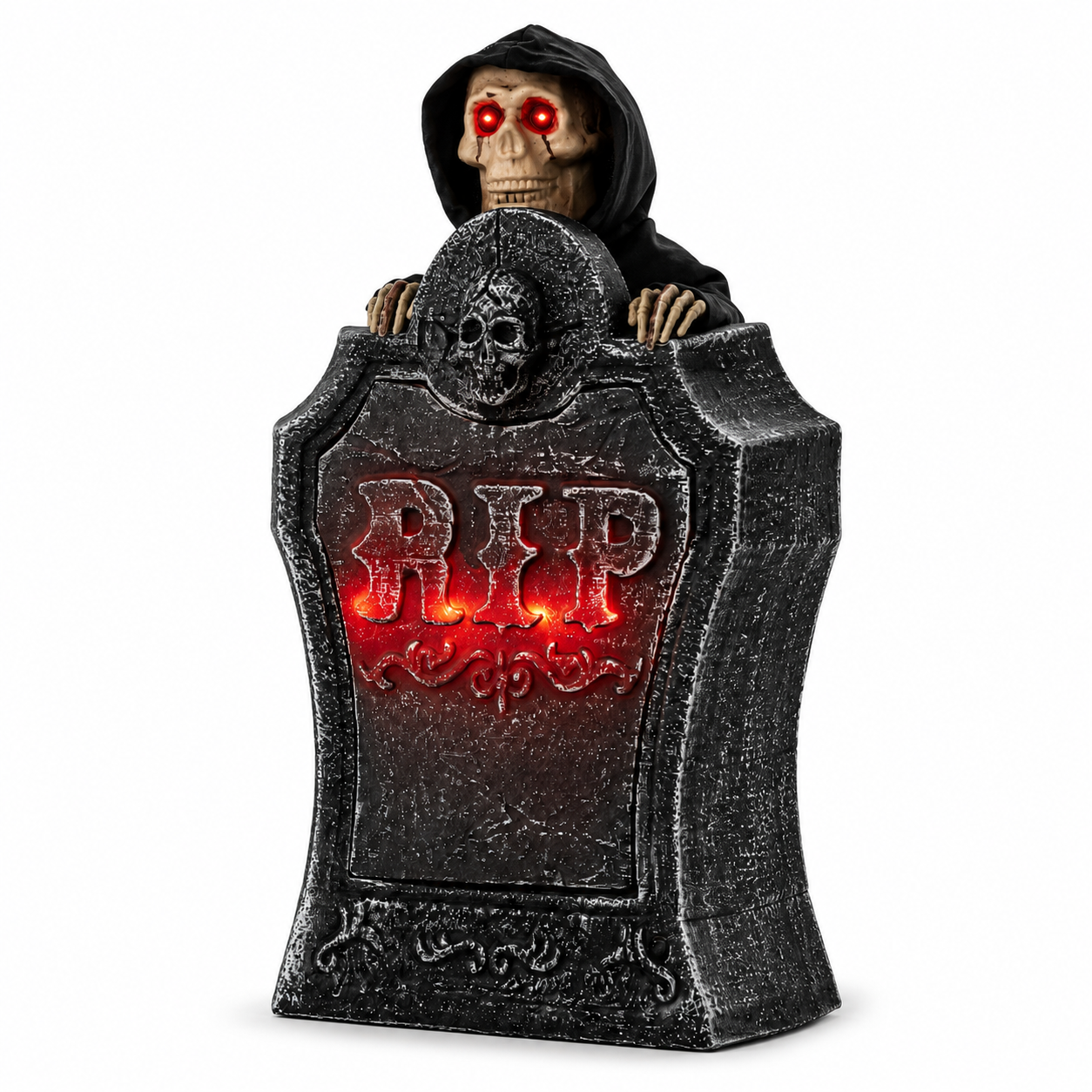 Animated Rising Tombstone with Red Light, Motion & Sound – Halloween Prop – alternate product view 3