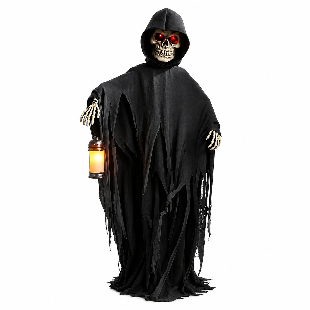 Glowing lantern skeleton prop for indoor Halloween decoration