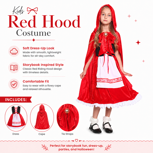 Girls Pretty Red Riding Hood Halloween Costume - product image 1